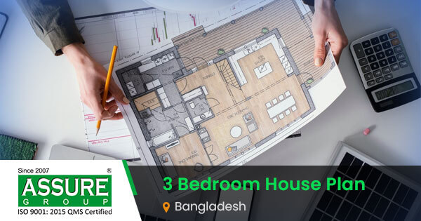 3 Bedroom house plan in Bangladesh