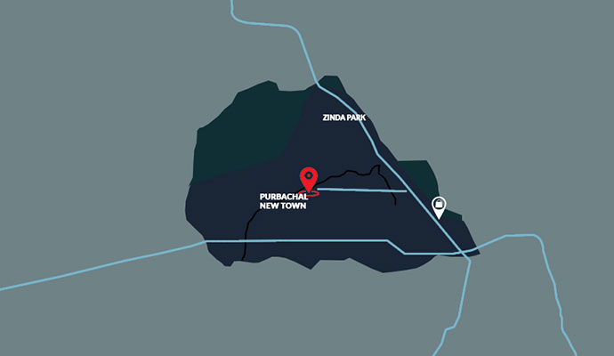 Purbachal Location and Total Area