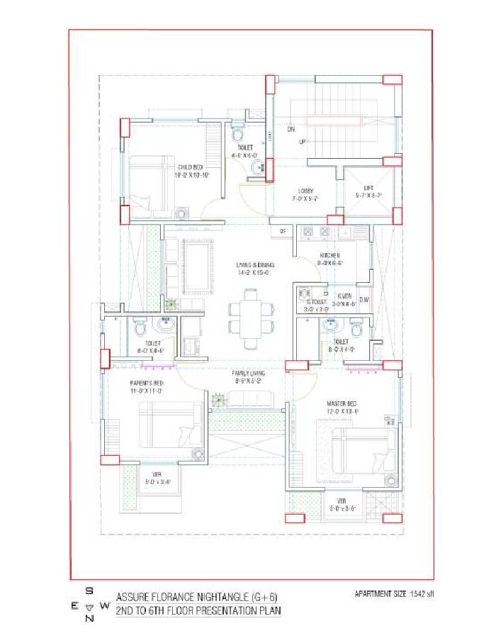 Assure Florence Nightingale Typical 2nd to 6th Floor Plan