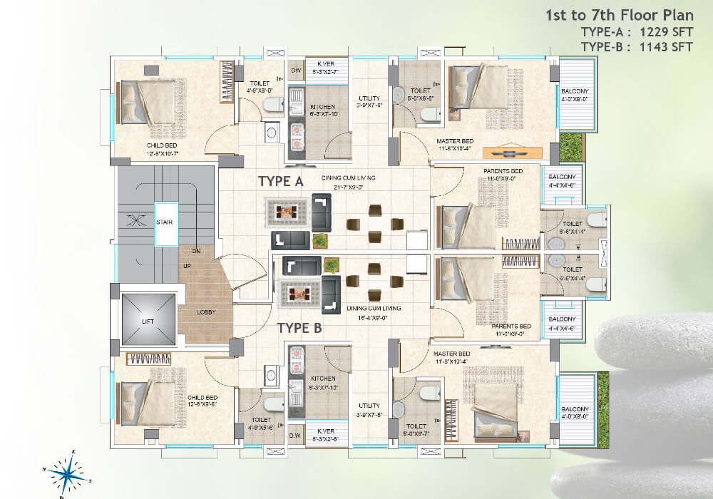 Anika Assure Peace 1st to 7th Floor Plan