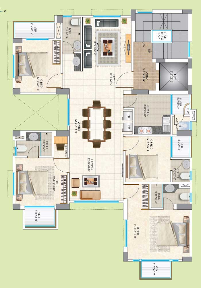 Assure Aashiana Typical Floor Plan