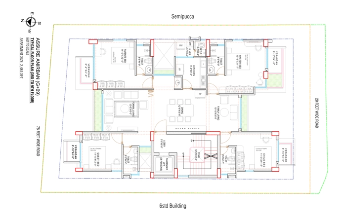Assure Anirban 3rd to 9th Floor Plan