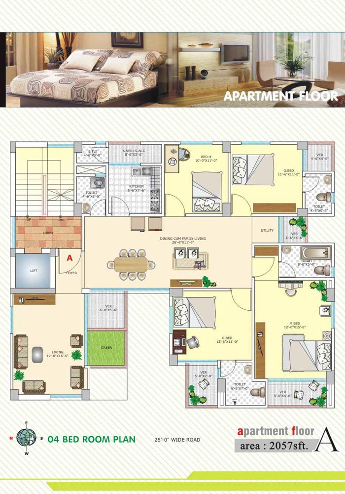 Assure Arunalok 4 Bed Room Plan