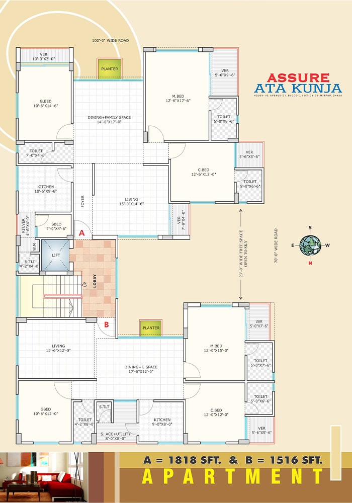 Assure Ata Kunja Apartment Floor Plan Type-A & B