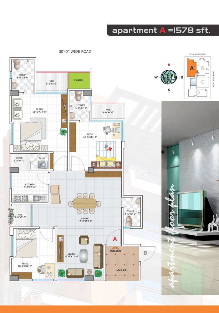 Assure Azad Palace Apartment Floor Plan Type-A