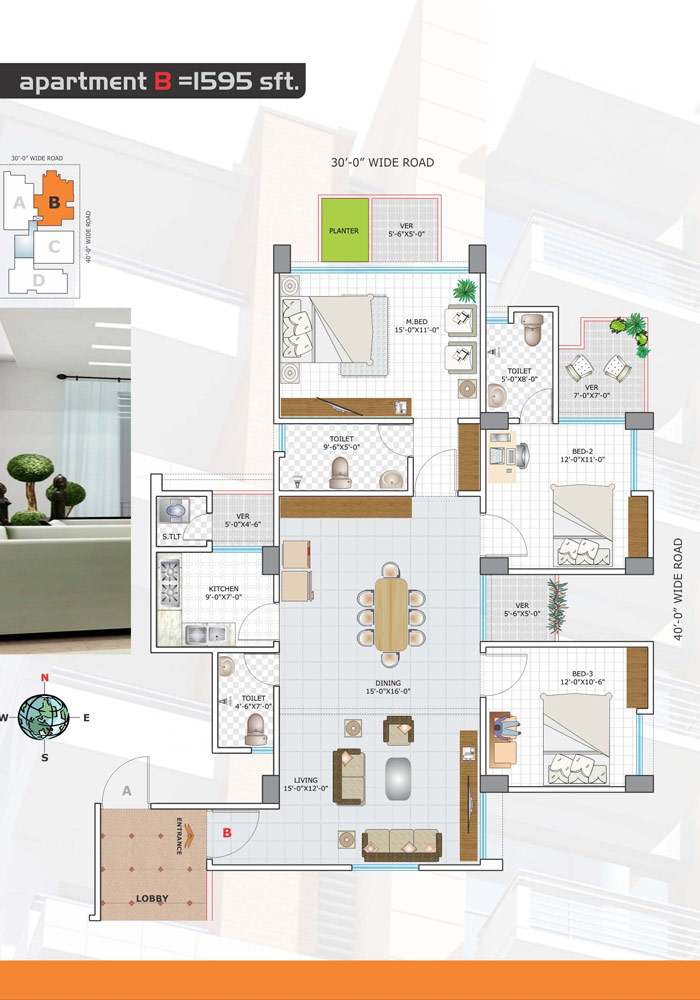 Assure Azad Palace Apartment Floor Plan Type-B
