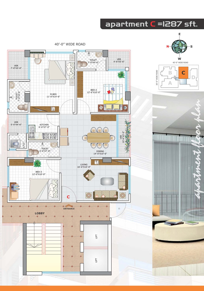 Assure Azad Palace Apartment Floor Plan Type-C