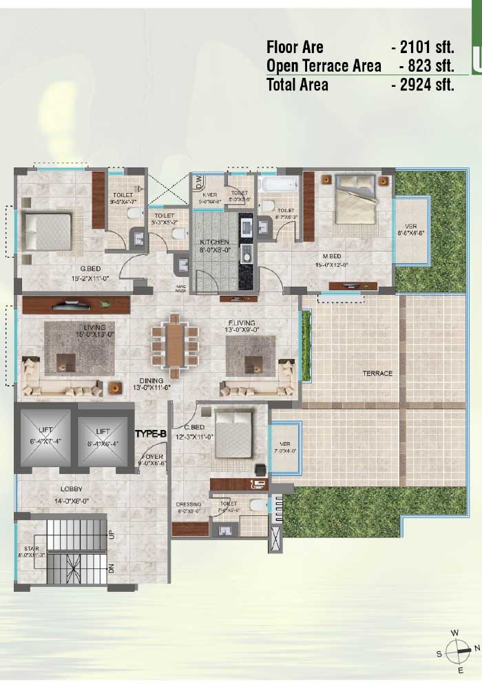 Assure Bithika Typical Floor Plan Type-B