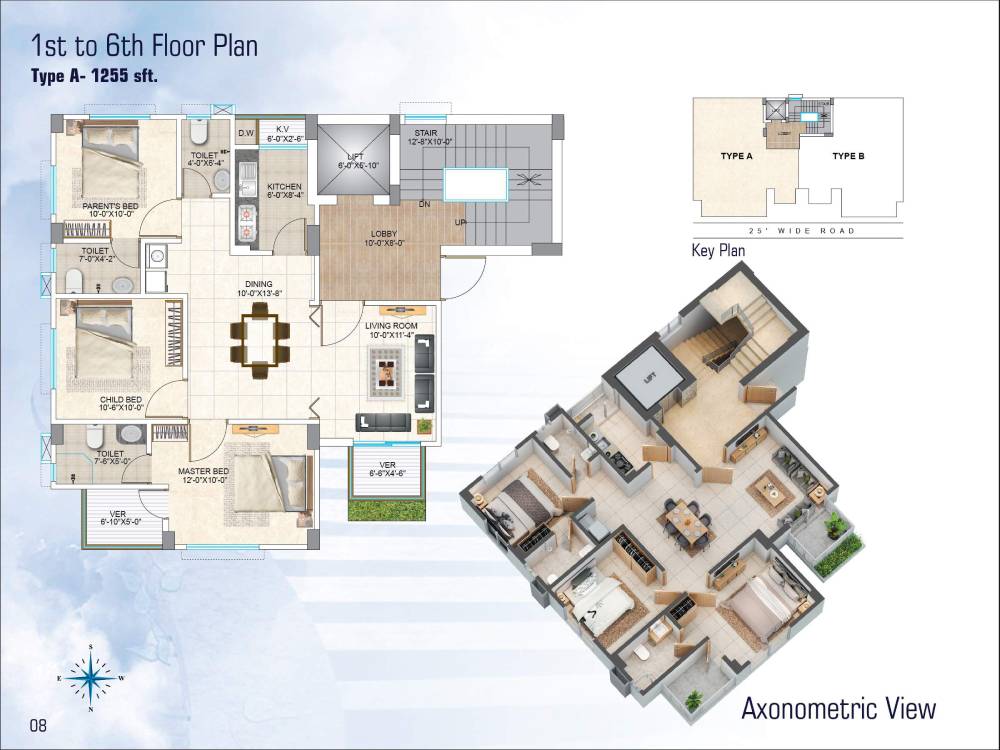 Assure Blue Heaven 1st to 6th Type A Floor Plan