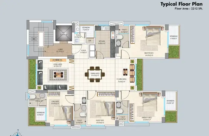 Assure Bondhon Bilash Typical Floor Plan
