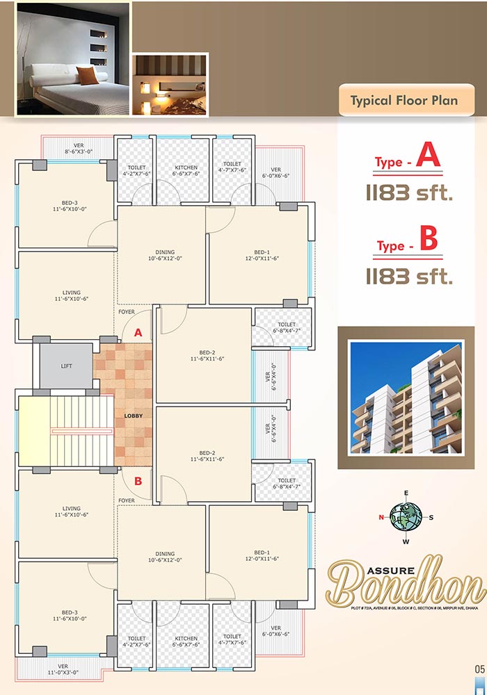 Assure Bondhon Typical Floor Plan Type A & B