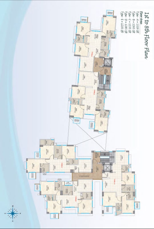 Assure Bushra Palace 1st to 8th Floor Plan