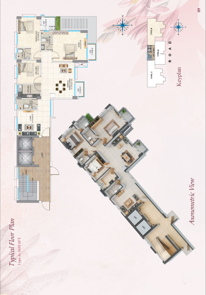Assure Casaflora Axonometric View Floor Plan Type-A