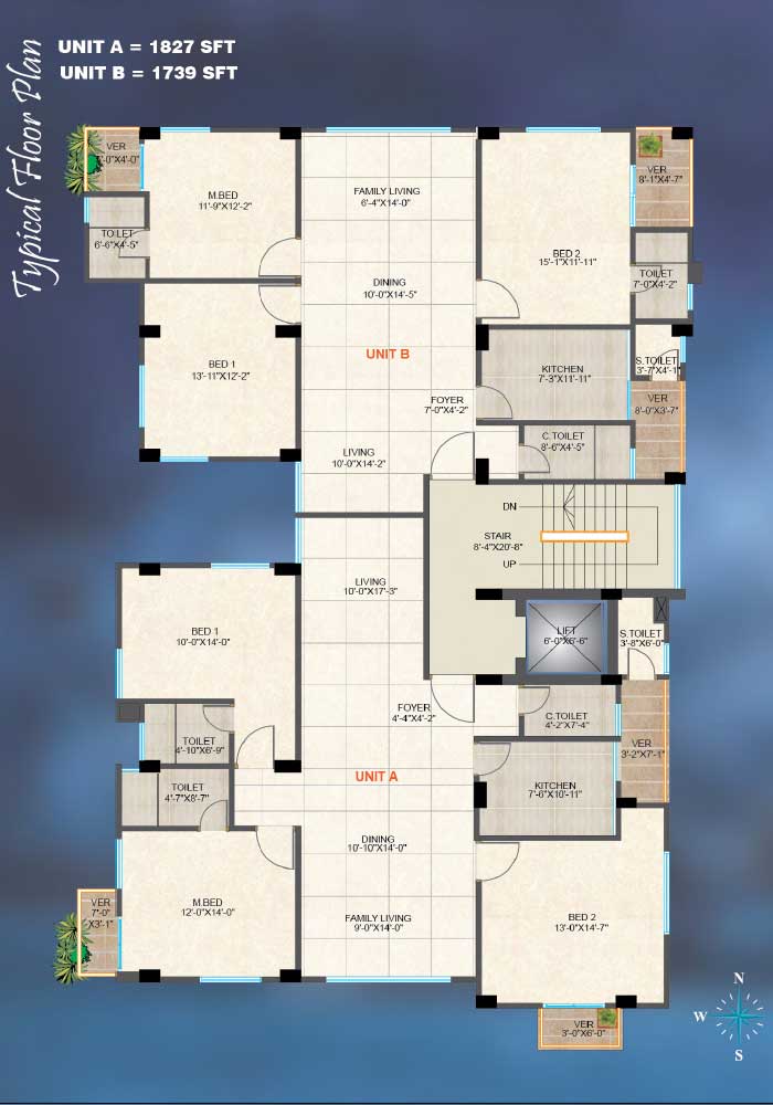 Assure Chandraloke Typical Floor Plan Unit-A & B