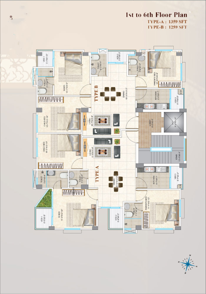 Assure Darul Lamha Project Bashundhara 1st to 6th Floor Plan