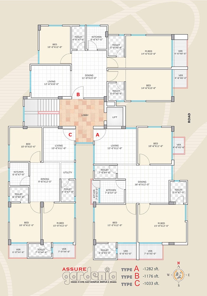 Assure Gardenia Typical Floor Plan Type-A,B,C