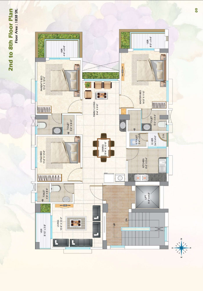 Assure Grapevine Second to Eight Floor Plan