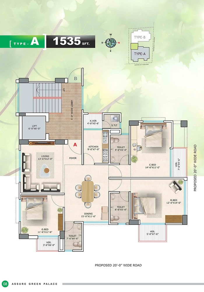 Assure Green Palace Typical Floorplan Type-A