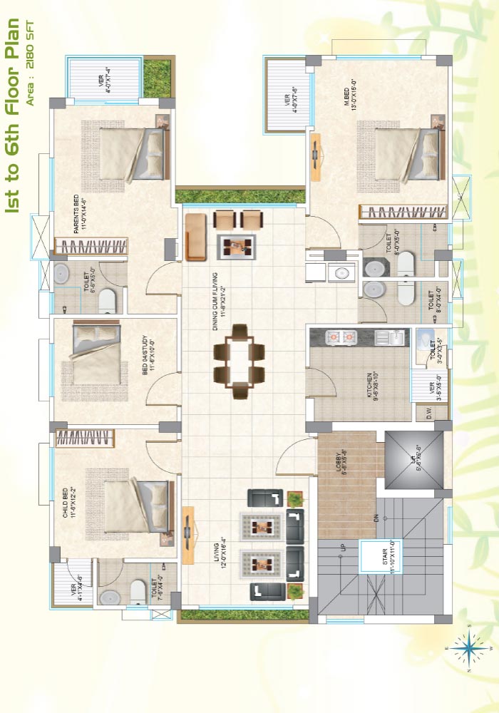 Assure Happy Villa 1st To 6th Floor Plan