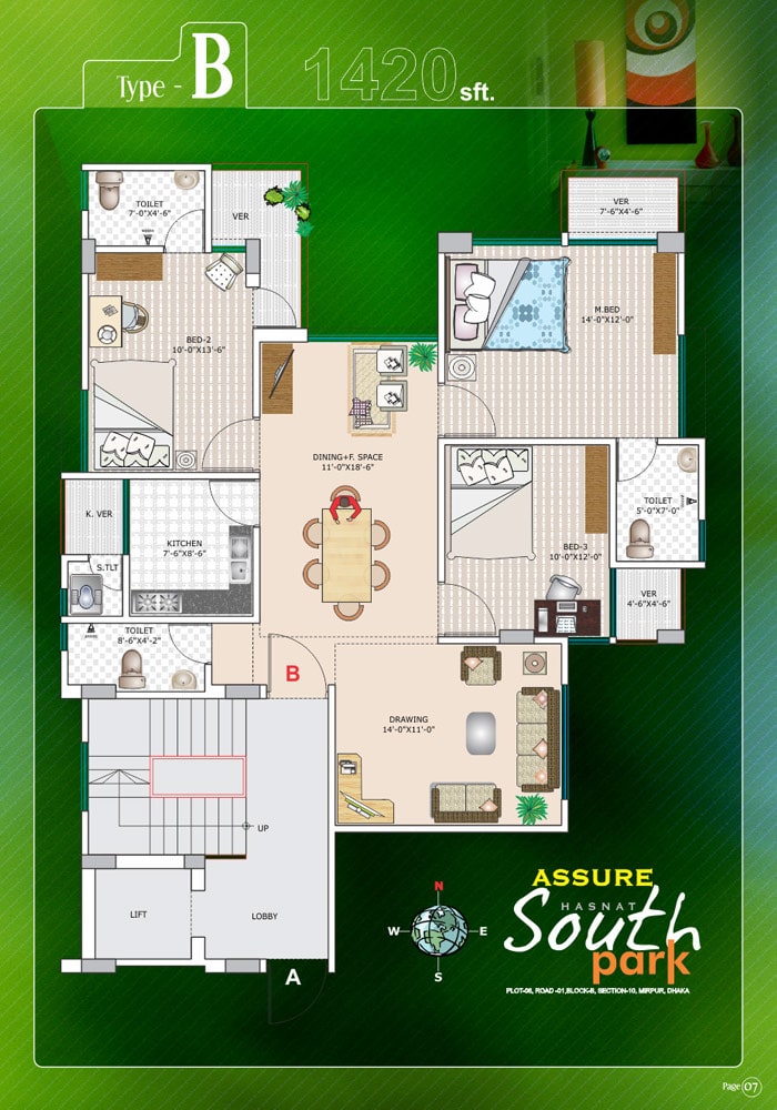 Assure Hasnat South Park Furniture Layout Type-B