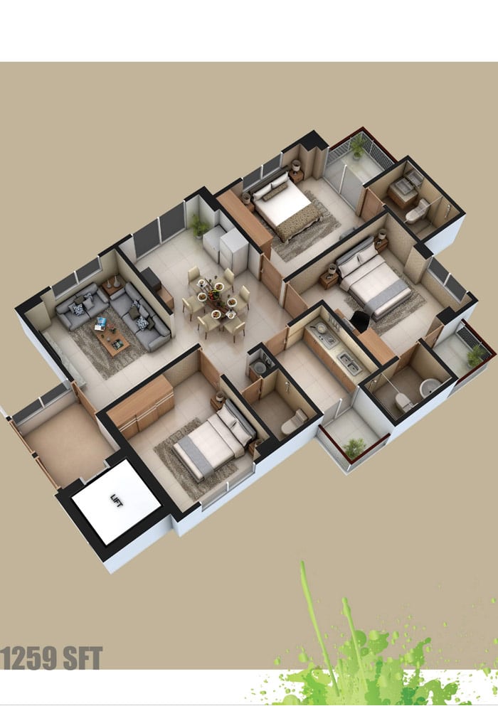 Assure Hayat Manjil Axonometric View