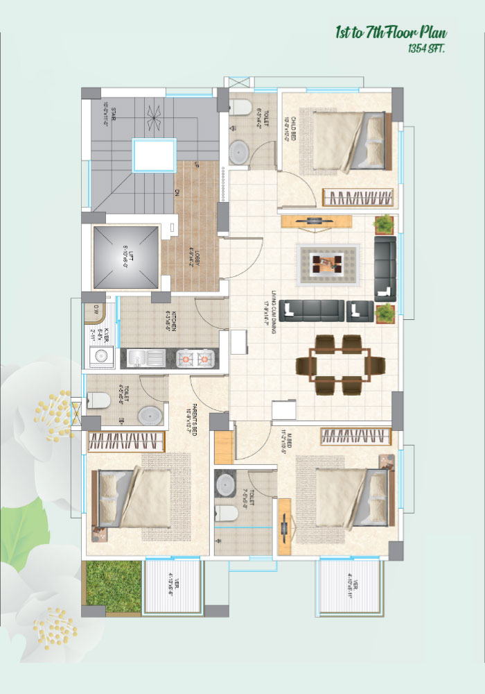 Assure Juee 1st to 7th Floor Plan