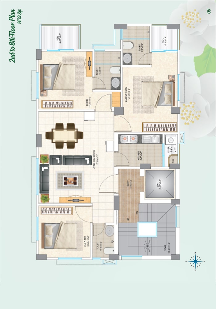 Assure Juee 2nd to 8th Floor Plan