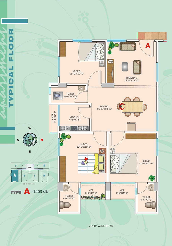 Assure Lotus Garden Furniture Layout Type-A