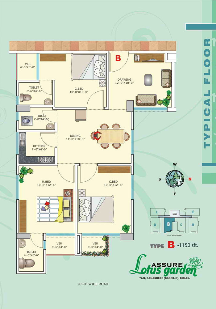 Assure Lotus Garden Furniture Layout Type-B