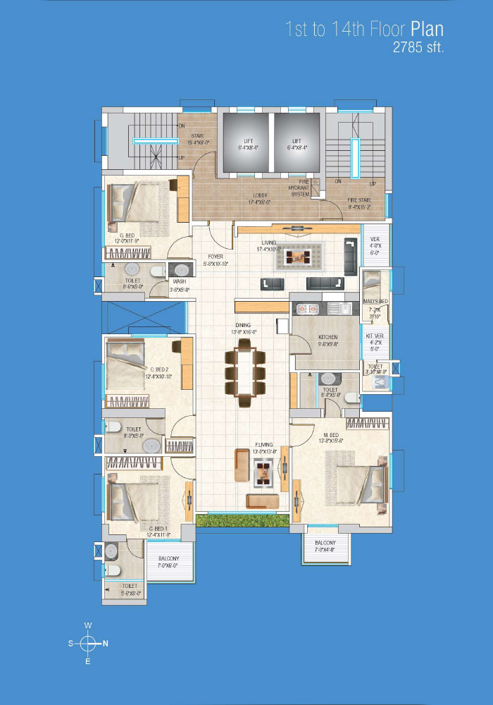 Assure Magnolia 1st to 4th Floor Plan
