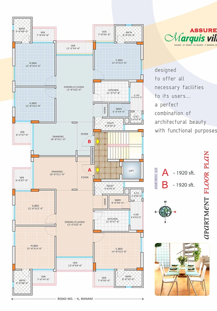 Assure Marquis Apartment Floor Plan Type-A & B