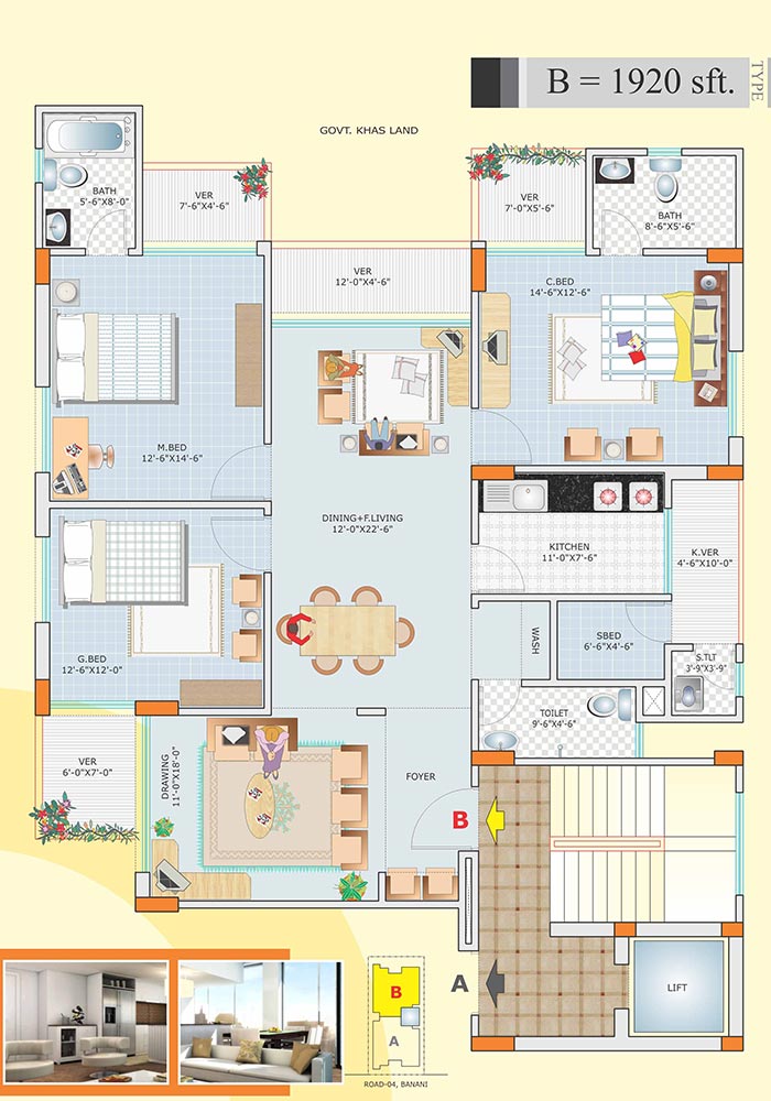 Assure Marquis Apartment Floor Plan Type-B
