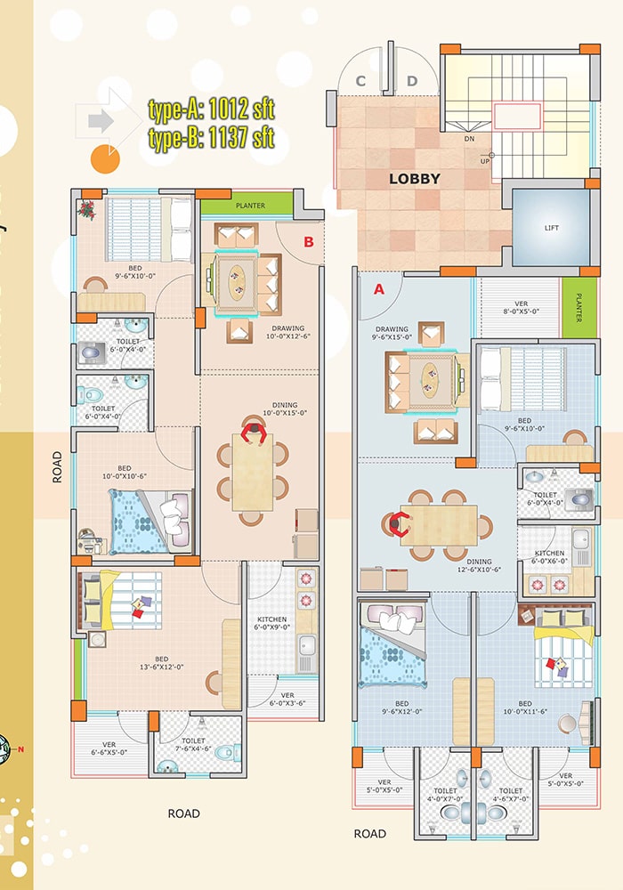 Assure Mary Garden Furniture Layout Type-A & B