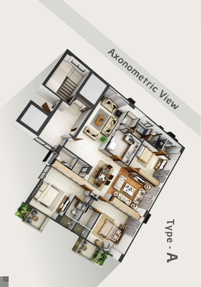 Assure Murshed Heights Axonometric View Type-A