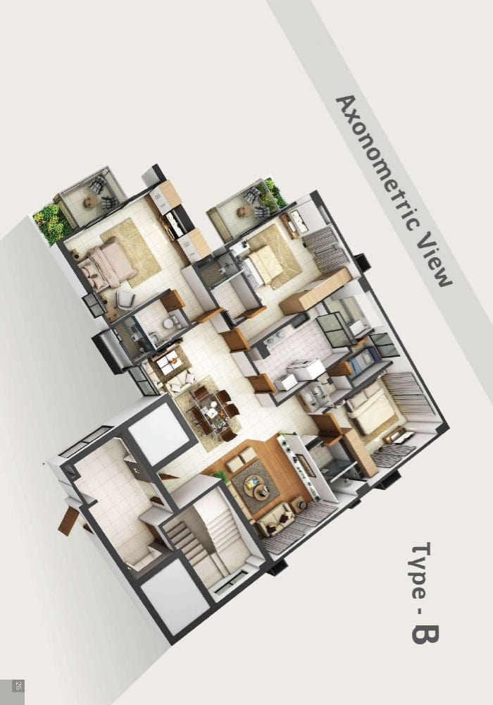 Assure Murshed Heights Axonometric View Type-B