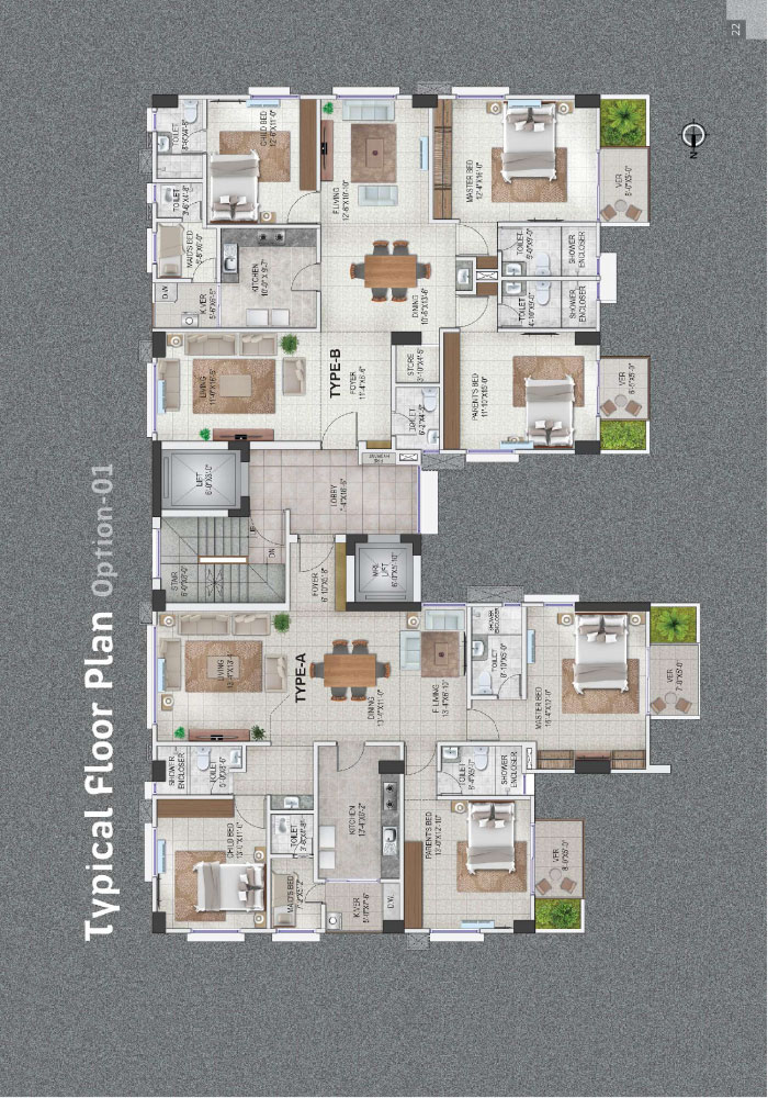 Assure Murshed Heights Typical Floor Plan Plan Option 01
