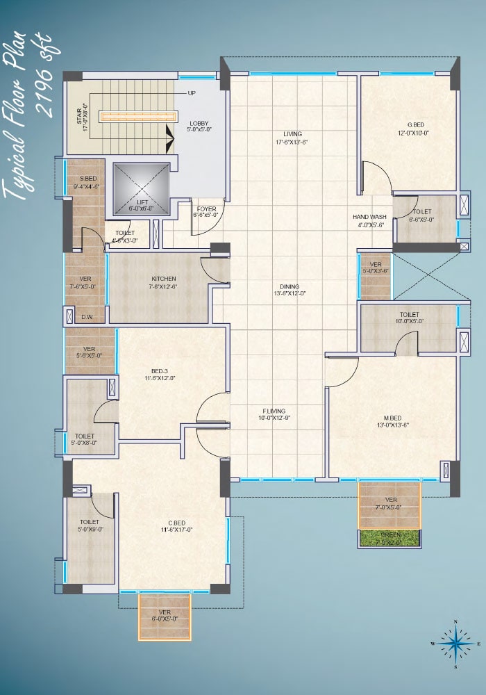 Assure Neer Typical Floorplan 2196 sft
