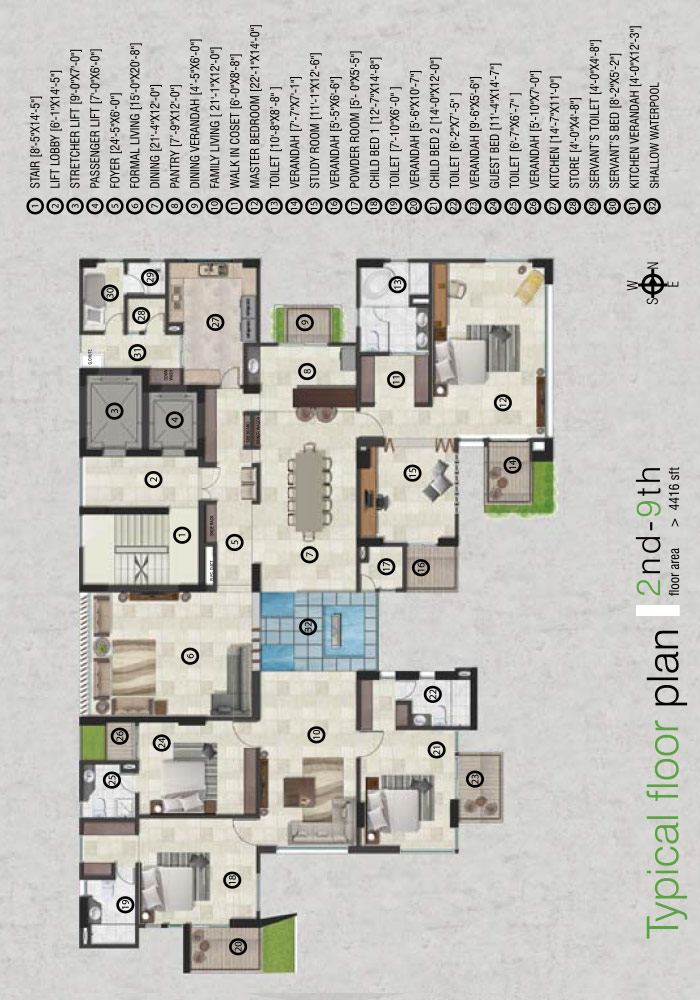 Assure Oasis Typical Floor Plan 2nd-9th