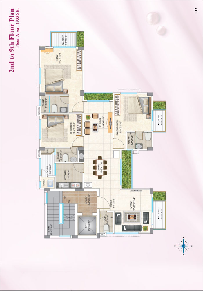 Assure Pink Pearl Floor Plan 2nd to 9th Floor