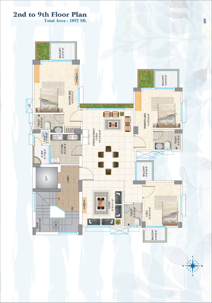 ASSURE Puspita 2nd to 9th Floor Plan