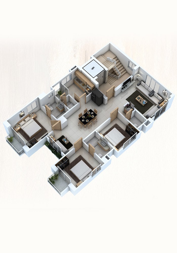 Assure Q.H. Villa Axonometric View