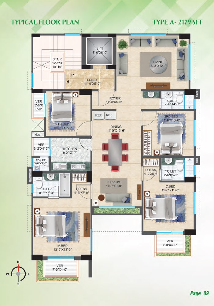 Assure Rajanigandha Typical Floorplan