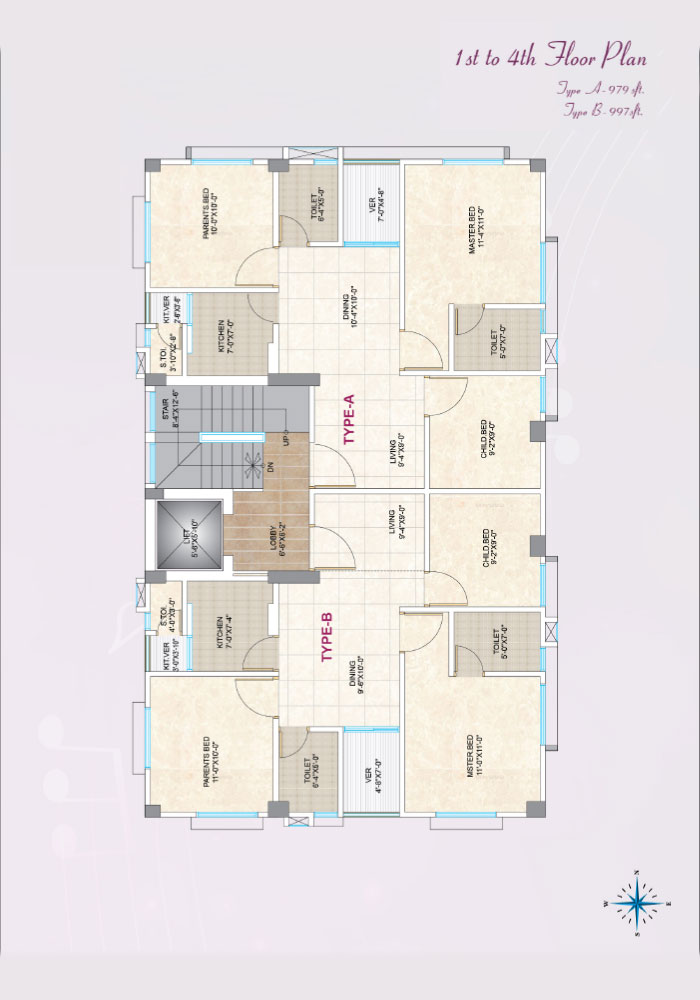 Assure Rhyme 1st to 4th Floor Plan