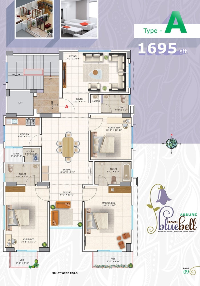 Assure Royal Bluebell Furniture Layout