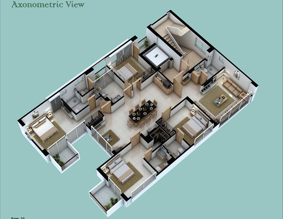 Assure Shireen Villa Axonometric Floor Plan