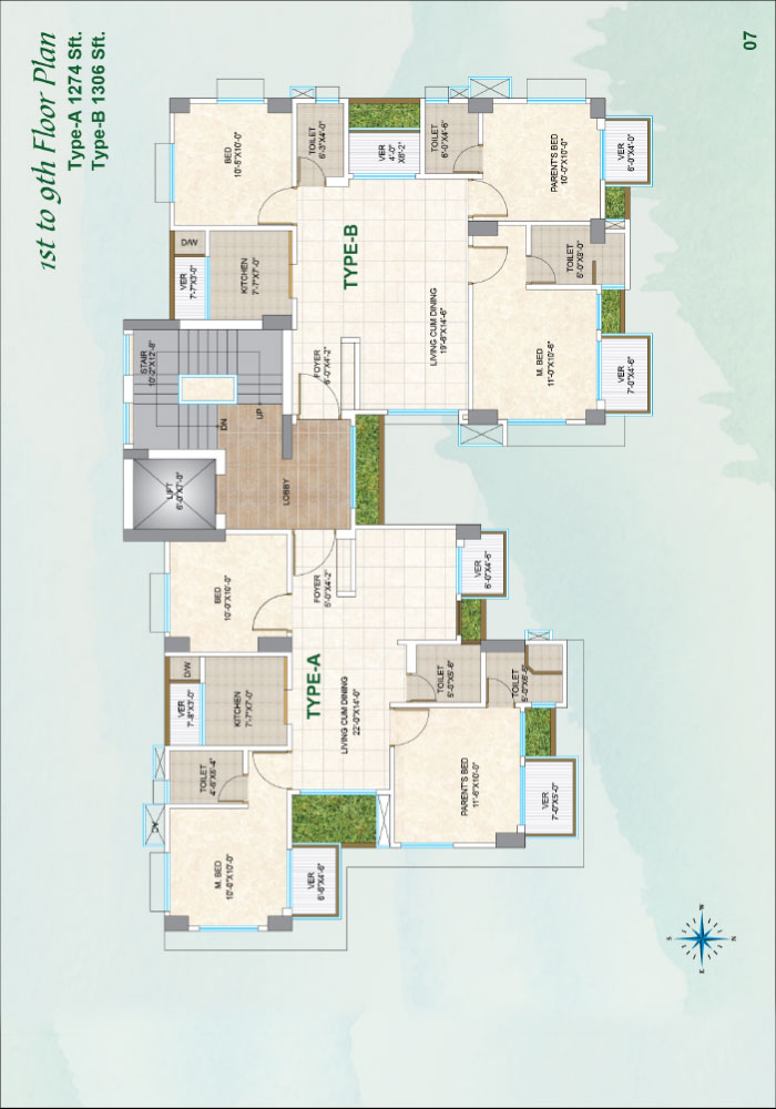 Assure SS Valley 1st to 9th Floor Plan