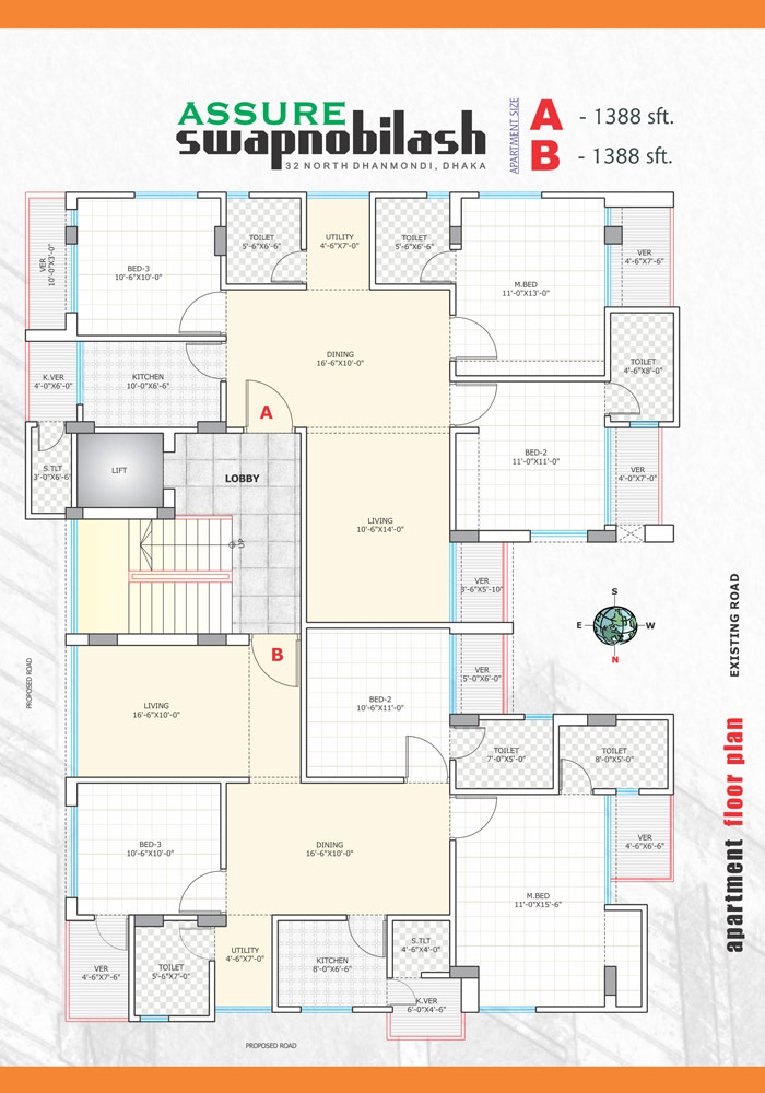 Assure Swapnobilash Typical Floor Plan