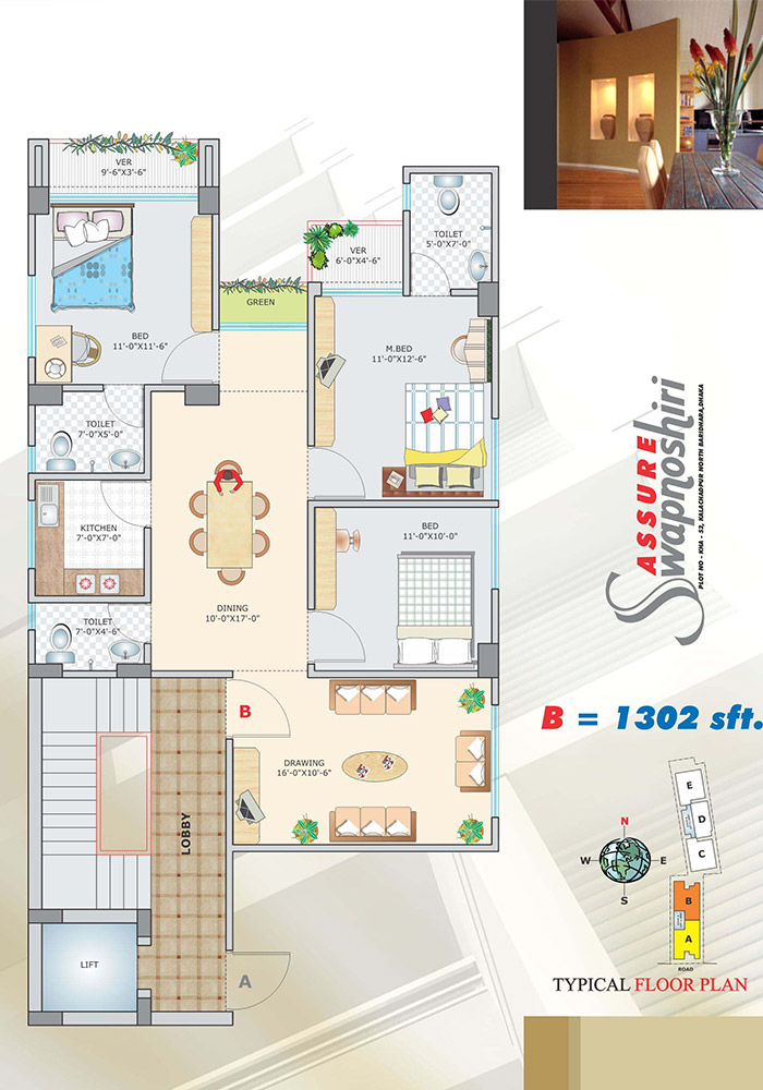 Assure Swapnoshiri Furniture Layout Type-B