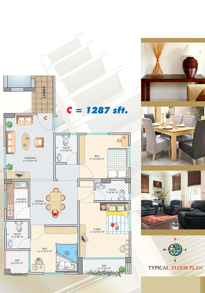 Assure Swapnoshiri Furniture Layout Type-C