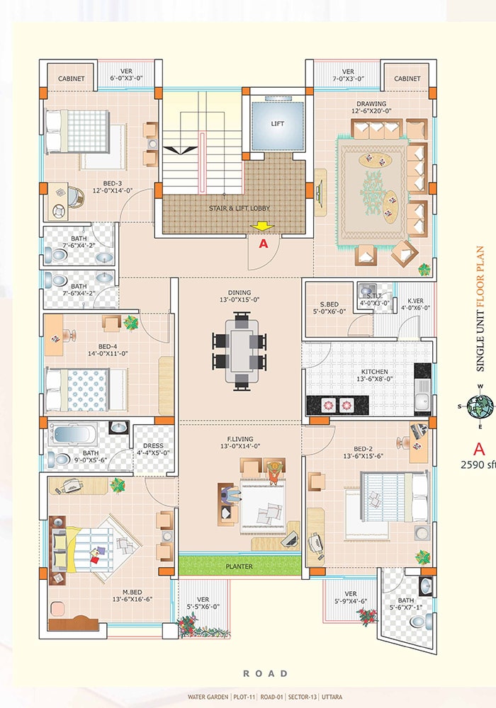 Assure Water Garden Single Unit Floor Plan